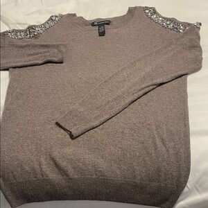 INC International Concepts cold shoulder  Sweater - Taupe